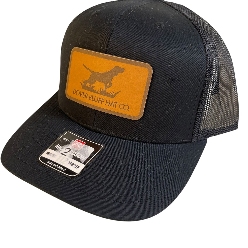 Richardson 112 Trucker Hat Dover Bluff Hat Co Black Snapback Mesh Cap NEW
